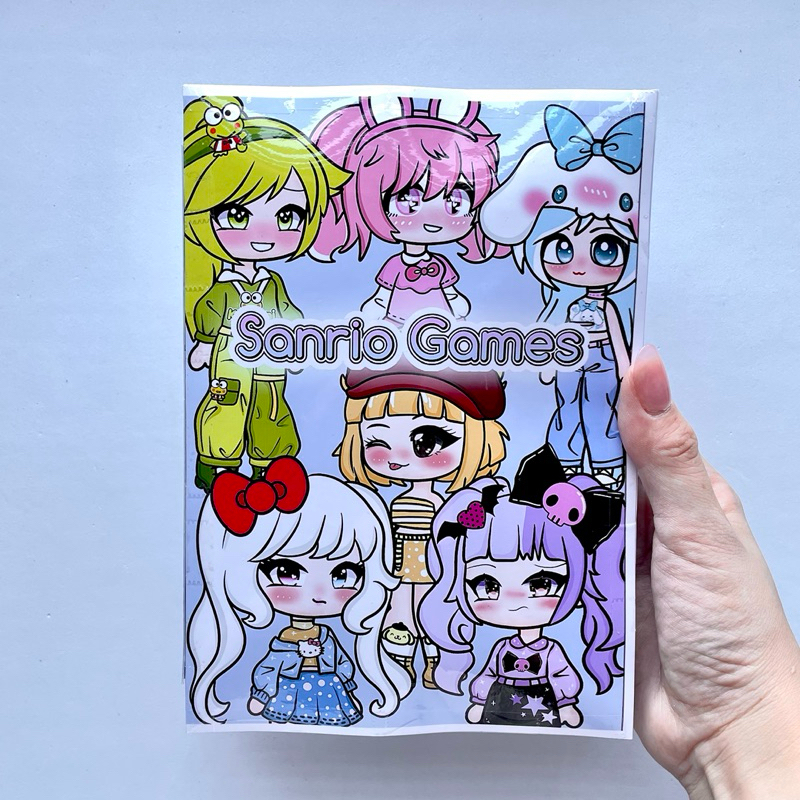 หนังสือการ์ตูน Gacha X พร้อมตัวการ์ตูน Sanrio 6 ตัว - ตุ๊กตากระดาษ