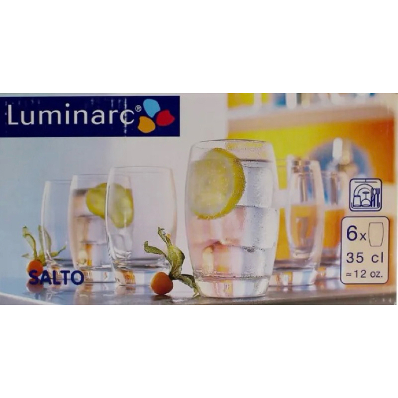 ชุดถ้วยแก้วทรงสูง 6 ใบ Luminarc Salto 350ml (ใส)