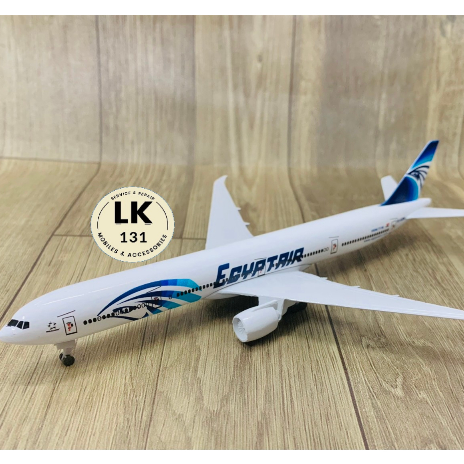 BOEING 777-300ER MODEL AIRCRAFT "EGYPT AIR" โลหะคุณภาพสูง 20 ซม. พร้อมล้อ