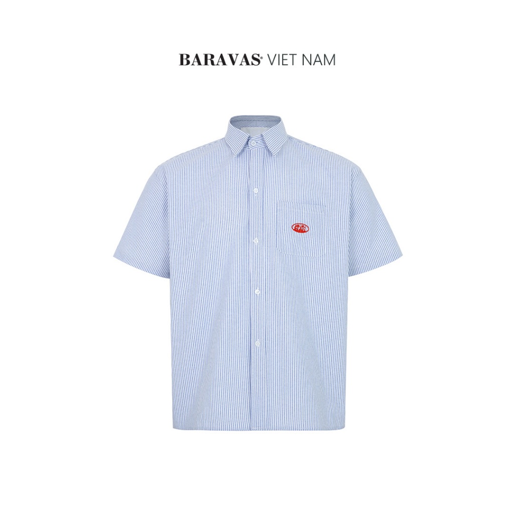 KarTell Baravas เสื้อเชิ้ตลาย Oxford - S/DARK BLUE