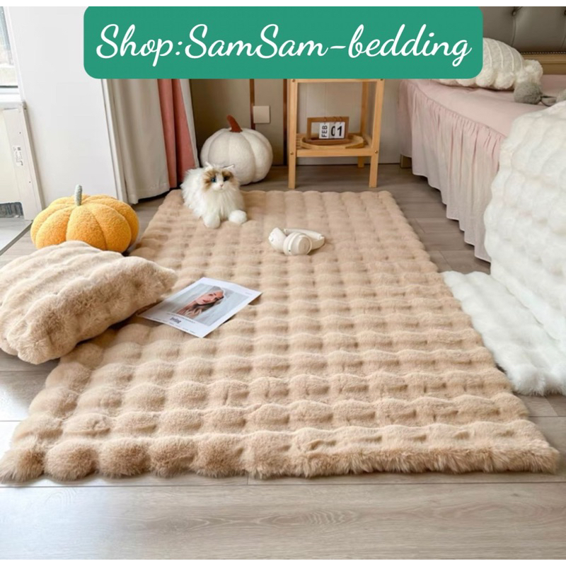 พรมปูพื้นขนสุนัขจิ้งจอก VIP Kt 1M6*2M มีขอบข้าง เก็บอุ่นได้ดีแน่นอน