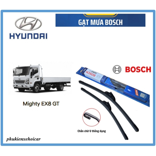 HYUNDAI EX8 GT ใบปัดน้ําฝน BOSCH Aerofit ยี่ห้อใบมีดซิลิโคนคุณภาพสูง - ราคา 1 PAIR