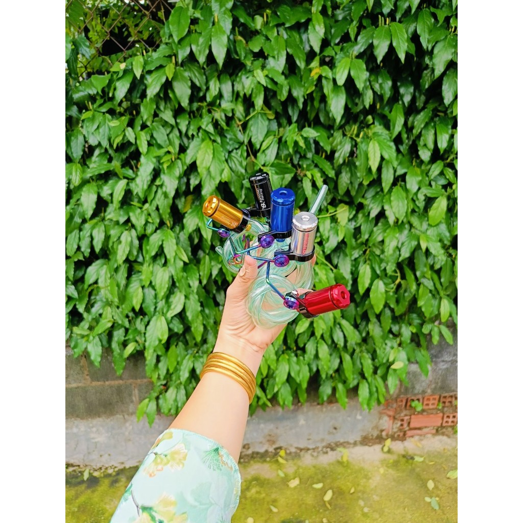 ถังน้ํามัน CNC สําหรับ MOTORBIKES. GIVE TITAN BAT หอยทากสีม่วง เชือกน้ํามัน 0.5M ติดตั้งหน้าและด้านห