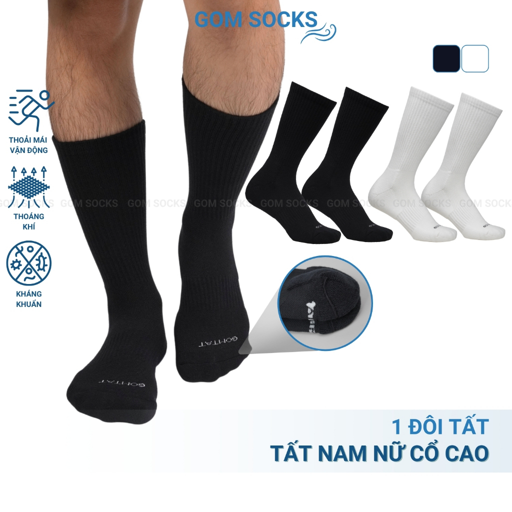 GOMSOCKS ถุงเท้าคอเต่าผู้ชายและผู้หญิง มีฟองน้ํา ขนฟู นุ่ม วัสดุผ้าฝ้ายดูดซับความชื้นและดับกลิ่น - S