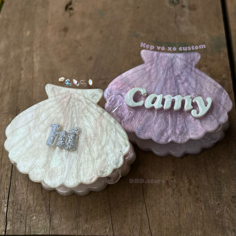 Dbd.store] LUXURY SPLITTING PEARL SHELL CLIP WITH CUSTOM ATTACHED LETTERS ON REQUEST (c0c ผ่าน lg : 