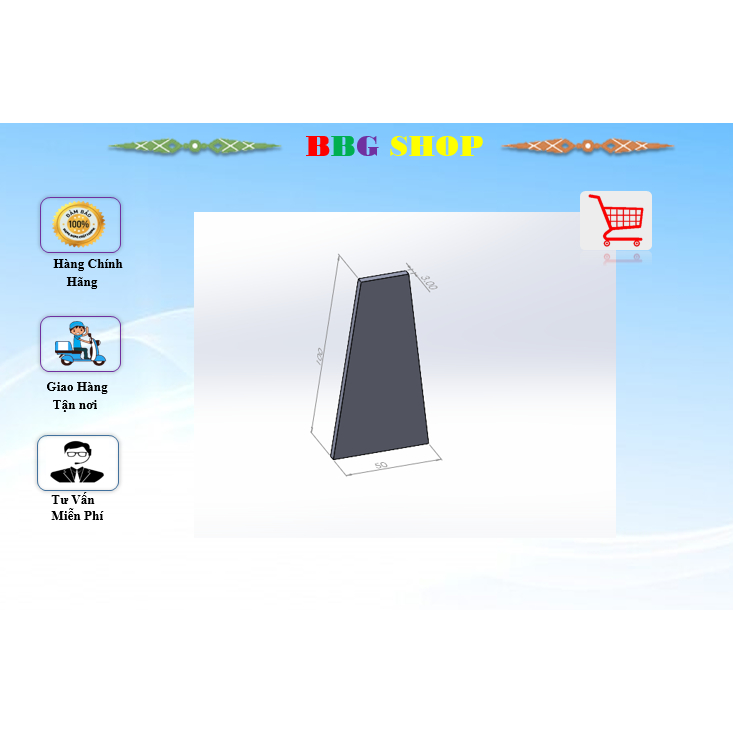 [1 ชิ้น] แผ่นรหัสขาคอลัมน์หนา 3 มม. แผ่นรหัสสี่เหลี่ยมคางหมู - BBG Mechanical