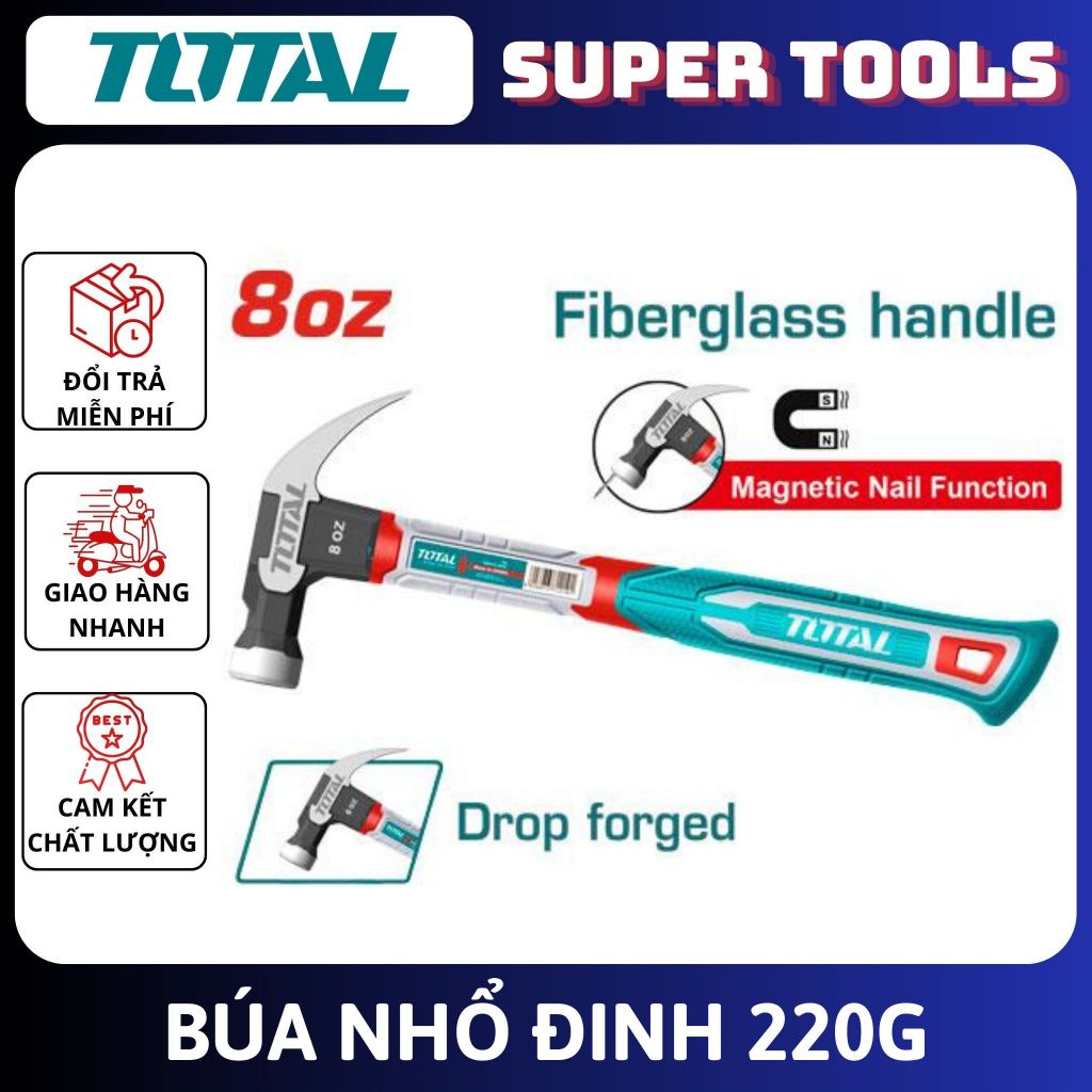 TOTAL TOTAL TOTAL ค้อนดึงเล็บ 220g THCH61008