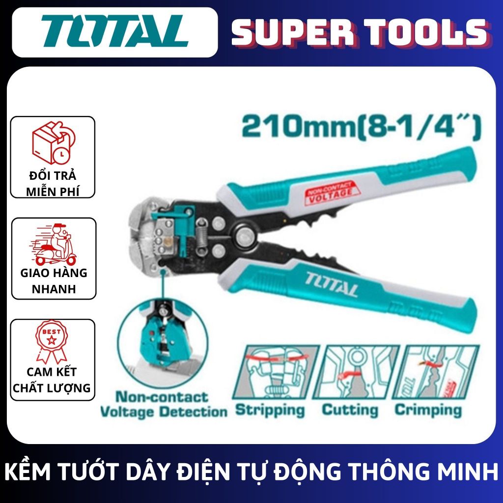 TOTAL THT คีมปอกสายไฟอัตโนมัติอัจฉริยะ152429