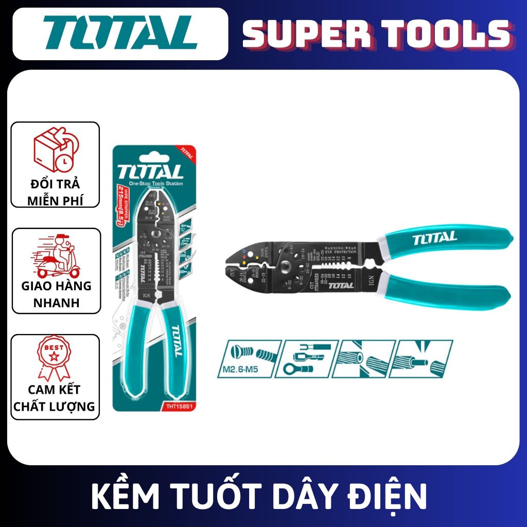 TOTAL เครื่องปอกสายไฟ 8.5 นิ้ว และ 10 นิ้ว THT15851 -> THT15101