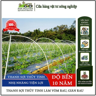 [Dài 1m - 3.5m] Thanh sợi thủy tinh đặc Φ0.5 Φ0.8cm chuyên dùng làm khung vòm,giàn trồng rau gieo mạ