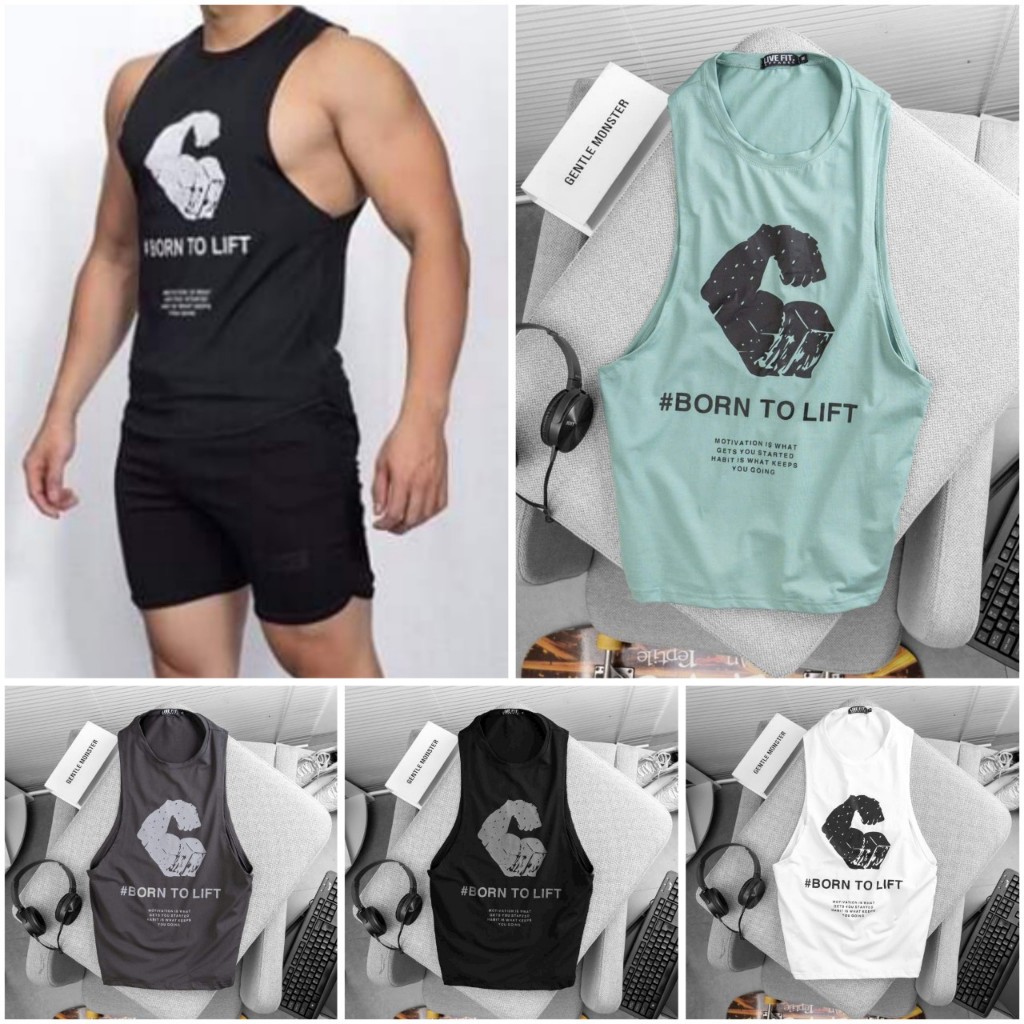[ใหม่ 2024] เสื้อกล้ามออกกําลังกายผู้ชาย LVFT ผ้าฝ้ายสุดเท่ ยืด 4 ทิศทาง - Ken Store