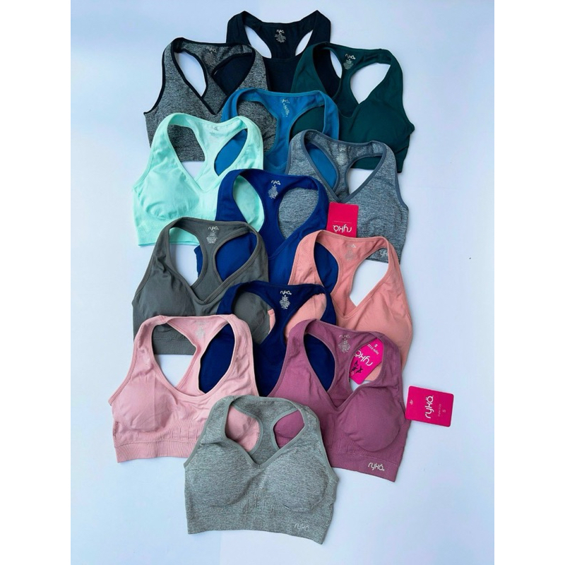 Ryka Yoga Gym Bra งานคุณภาพสูง ทรงคอเต่า 3 รู ผ้าถักคุณภาพสูง สีสวยมากมาย - BRK04