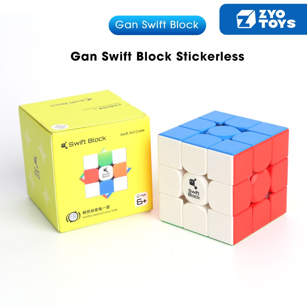 Rubik 3x3 Gan Swift Block Stickerless พร้อมแม่เหล็ก - Rubik Gan 355s Gan ยี่ห้อ - ของเล่น Zyo