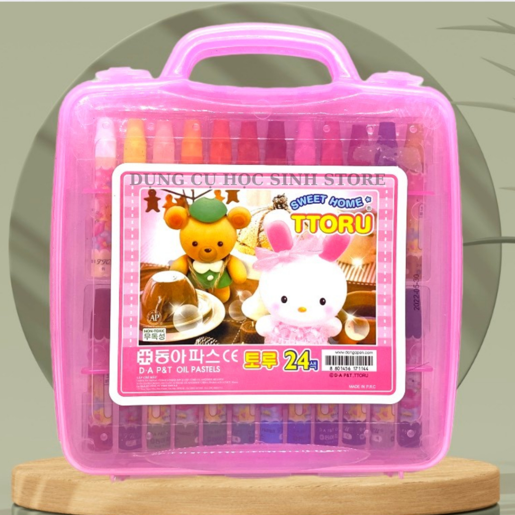 กล่องดินสอสีน้ํามัน Ttoru 24 ชิ้น ยี่ห้อ DA P&T กล่องพลาสติก made in Korea สีเนียนสวย