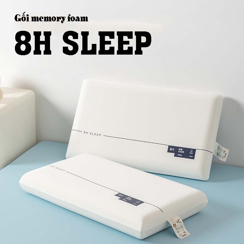 8H SLEEP หมอนนอนเมมโมรีโฟม แกนหมอนเมมโมรี่โฟมคุณภาพสูง ป้องกันอาการปวดคอและไหล่ ขนาด 40x60x10cm