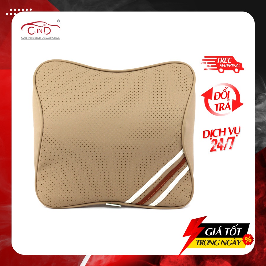 CIND QF002 หมอนรองศีรษะหนังยางลาเท็กซ์ สีครีม