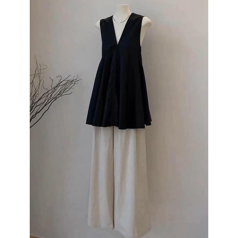 Set คอวี BABYDOLL และกางเกงขาสั้น TG121 สไตล์เกาหลี