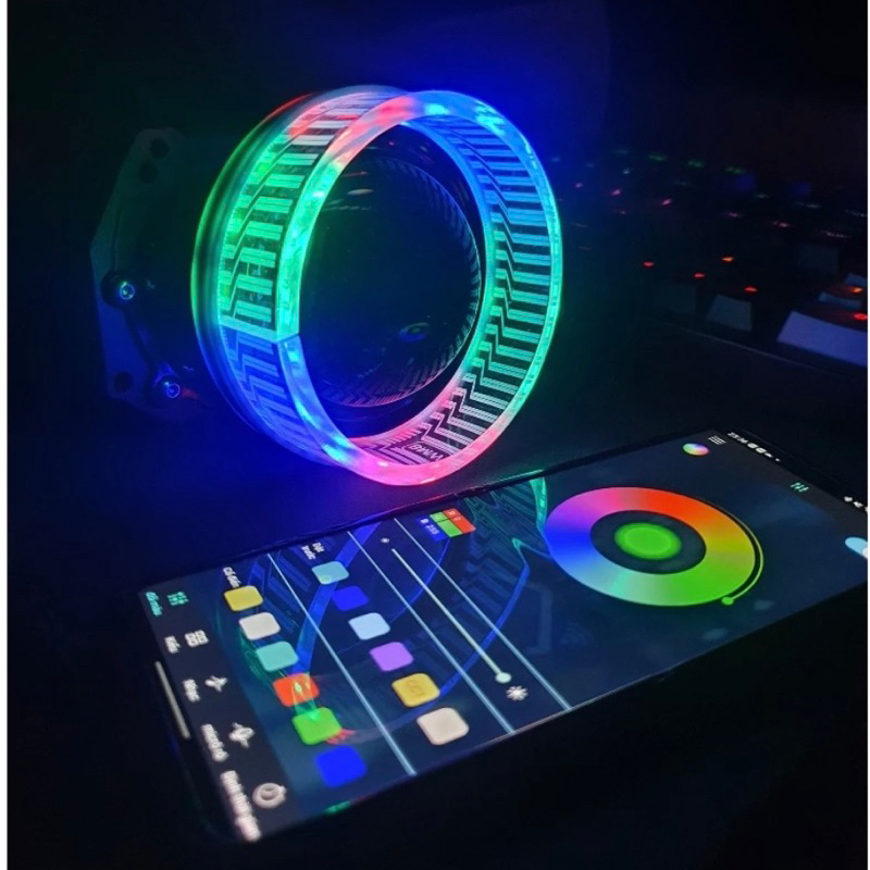 แหวน BMW 3D ติดตั้งบนไฟ led Ball 3.0 ปรับสีผ่าน App