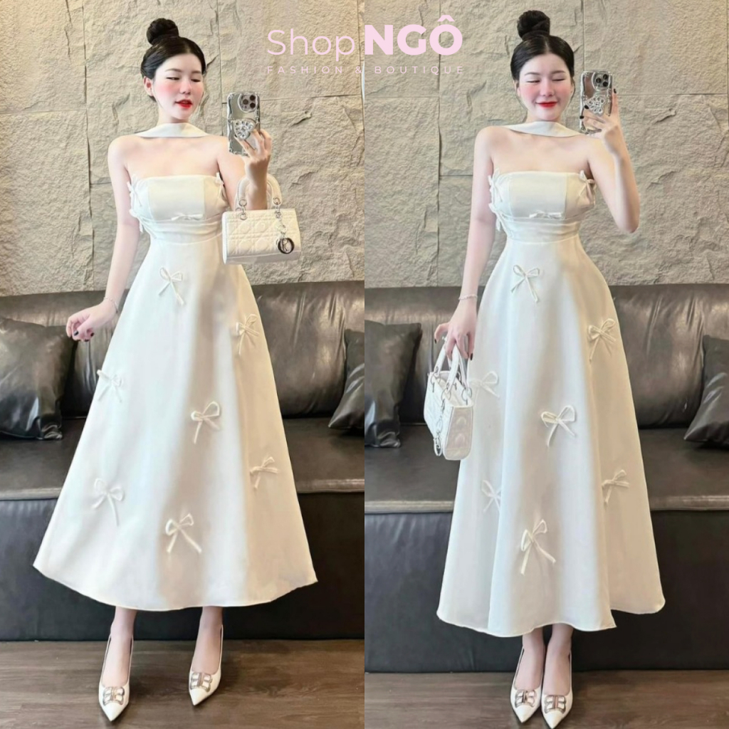 หรูหรา ทาปต้า ชุดปาร์ตี้ผู้หญิงพร้อมสายอกเบาะสีขาวและชุดเดรสยาวผูกโบว์เลดี้ สุด ๆ สวย