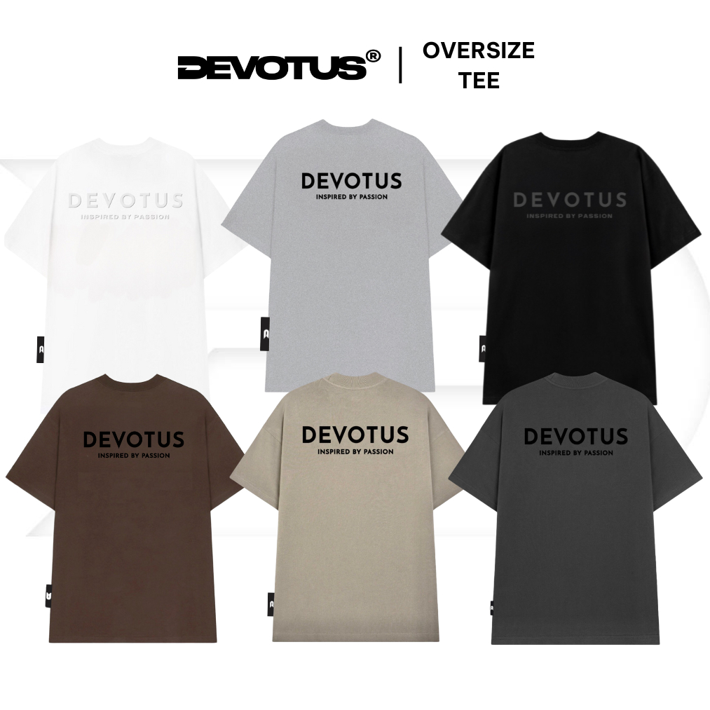 เสื้อยืดโอเวอร์ไซส์ Local Brand Unisex Devotus Premium 100% Cotton - Fullbox - V2 embossed In 7 สี