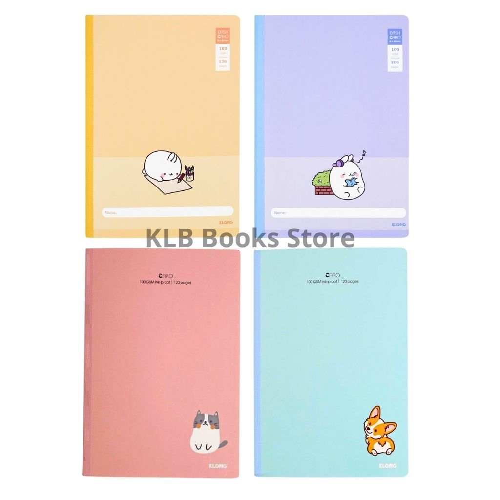 สมุดโน๊ต Klong Caro B5 80T/120T/200T เย็บที่กระดูกสันหลังพิมพ์ลายสัตว์น่ารัก จัดส่งปกสุ่ม