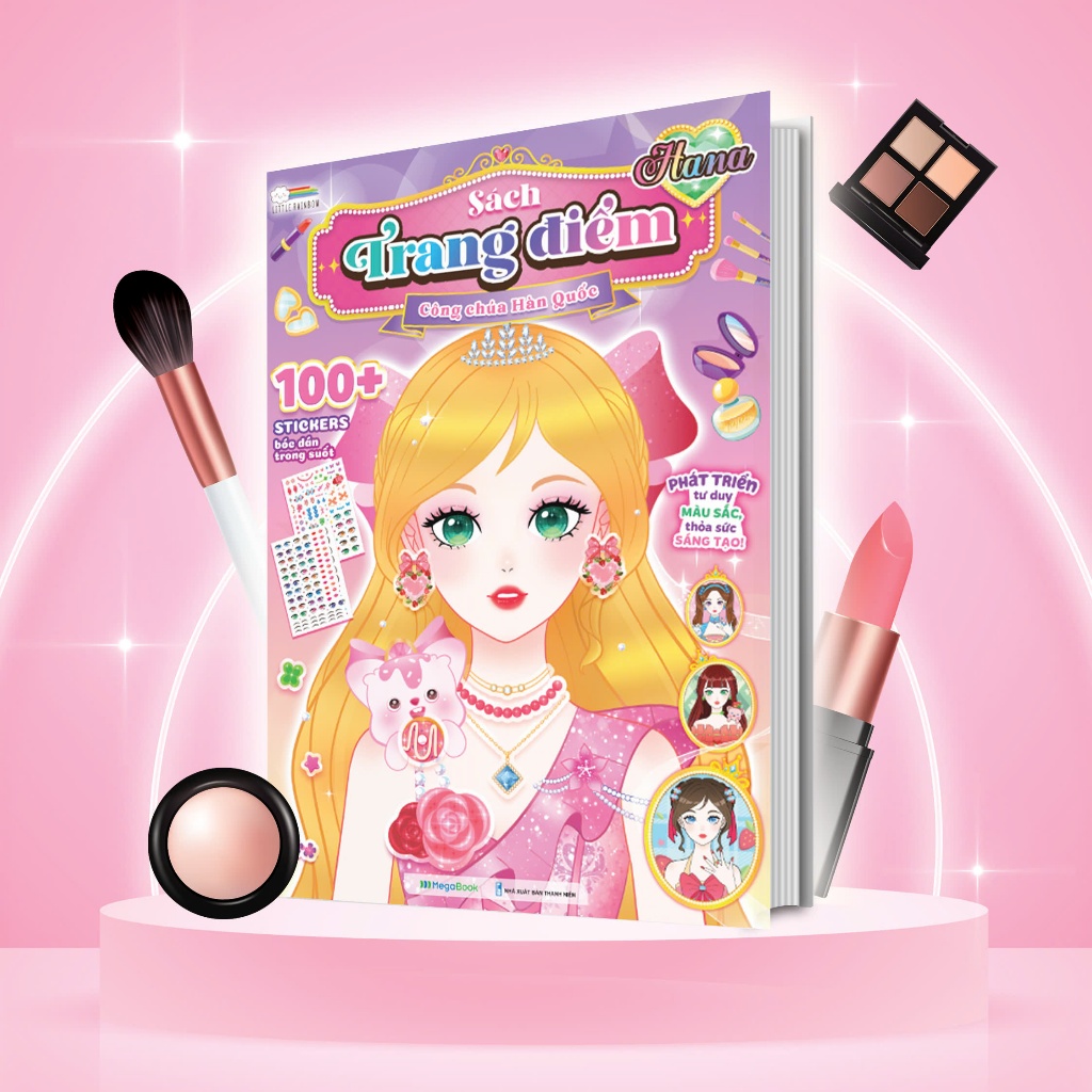 Hana Korean Princess Makeup Book (Coloring and Peel-and-stick มากกว่า 100 Makeup Stickers) สําหรับเด
