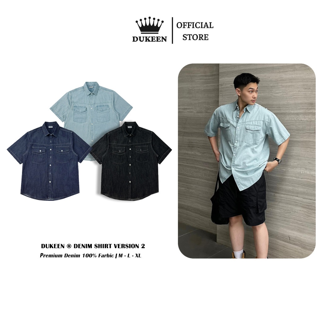 เสื้อเชิ้ต Demin แขนสั้น Oversize สําหรับผู้ชายและผู้หญิง Made of Soft คุณภาพสูง Jean สไตล์เกาหลี SM056