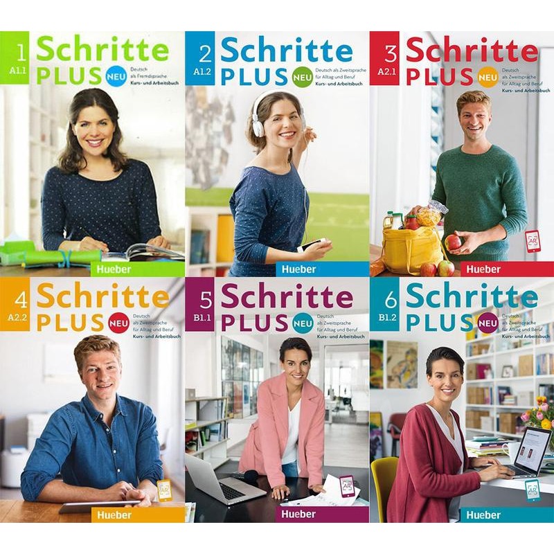 หนังสือ - เยอรมัน Schritte Plus Neu A1A2.B1 - Kurs und Arbeitsbuch - ครบชุด (รวม Audio Link) - พิมพ์สี