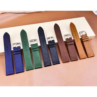 [สีดํา] (Unpad) พรีเมี่ยมบาง Epsom grain สายนาฬิกาหนังวัวแท้ BO-79 ขนาด 10 12 13 14 15 16 17 18 19 20 21 22 24mm