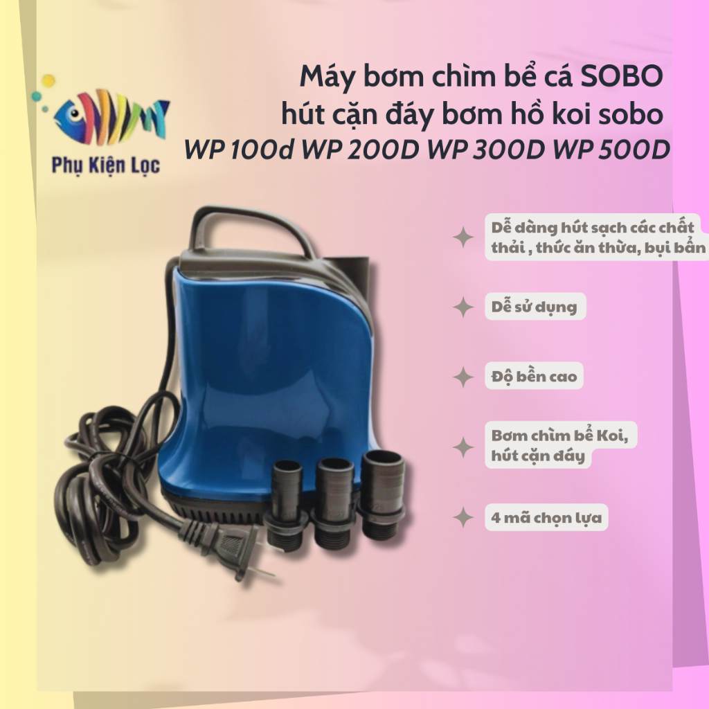 SOBO submersible ถังปลาปั๊มดูดด้านล่าง koi บ่อปั๊ม sobo WP 100d WP 200D WP 300D WP 500D