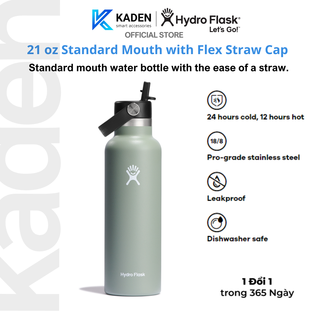 Hydro Flask 21 OZ Standard Flex Straw Cap กระติกน้ําร้อนพร้อมฝาหมุน - สินค้าของแท้ (Season 2024)