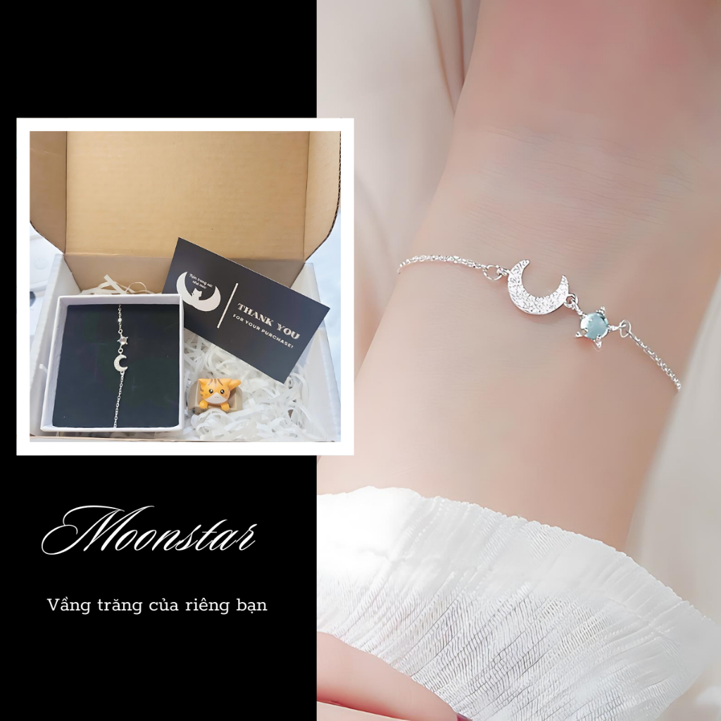 สร้อยข้อมือเงิน 925 Moonstar Cat House Jewelry Shop night sky beauty