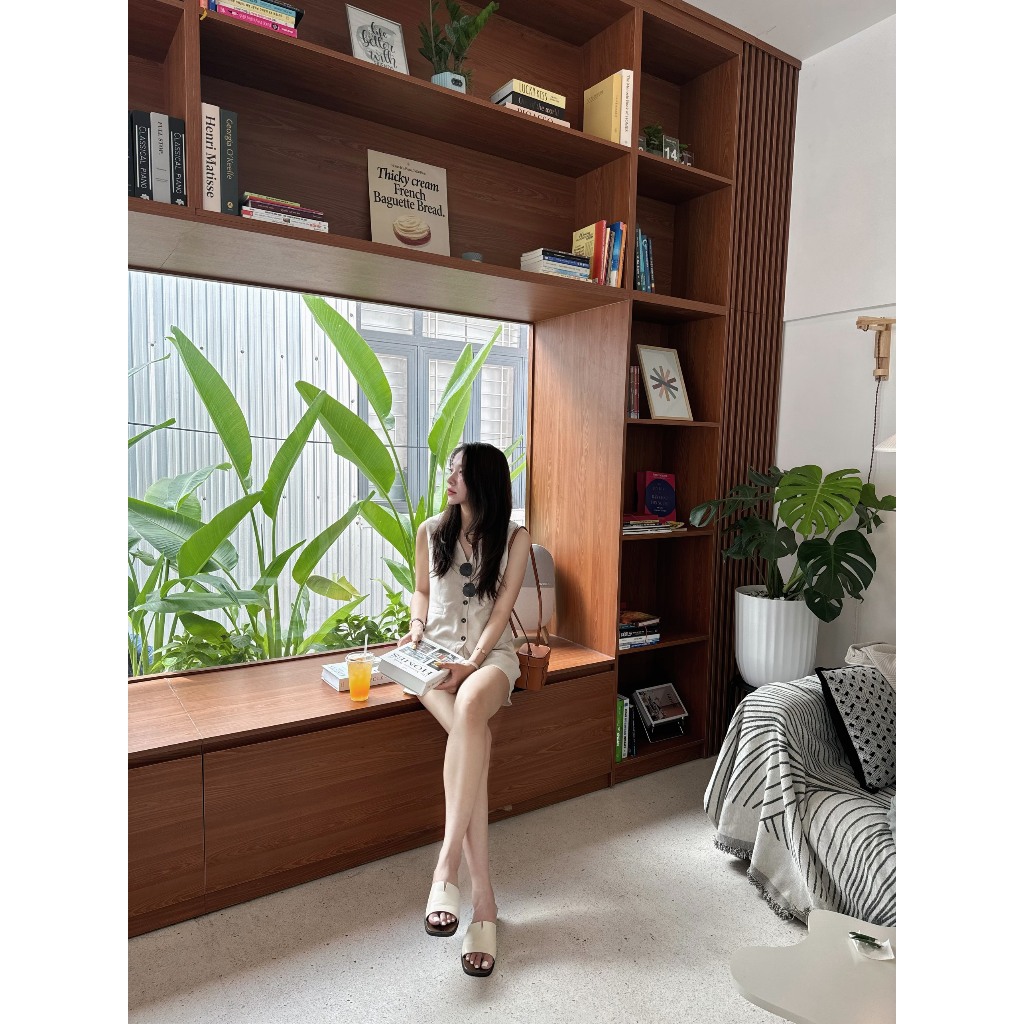 (OLDSCHOOL PHOTO) SALT AND PEPPER LINEN เสื้อกั๊ก Set พร้อมกางเกงขาสั้นพื้นฐาน - รูปที่ 2