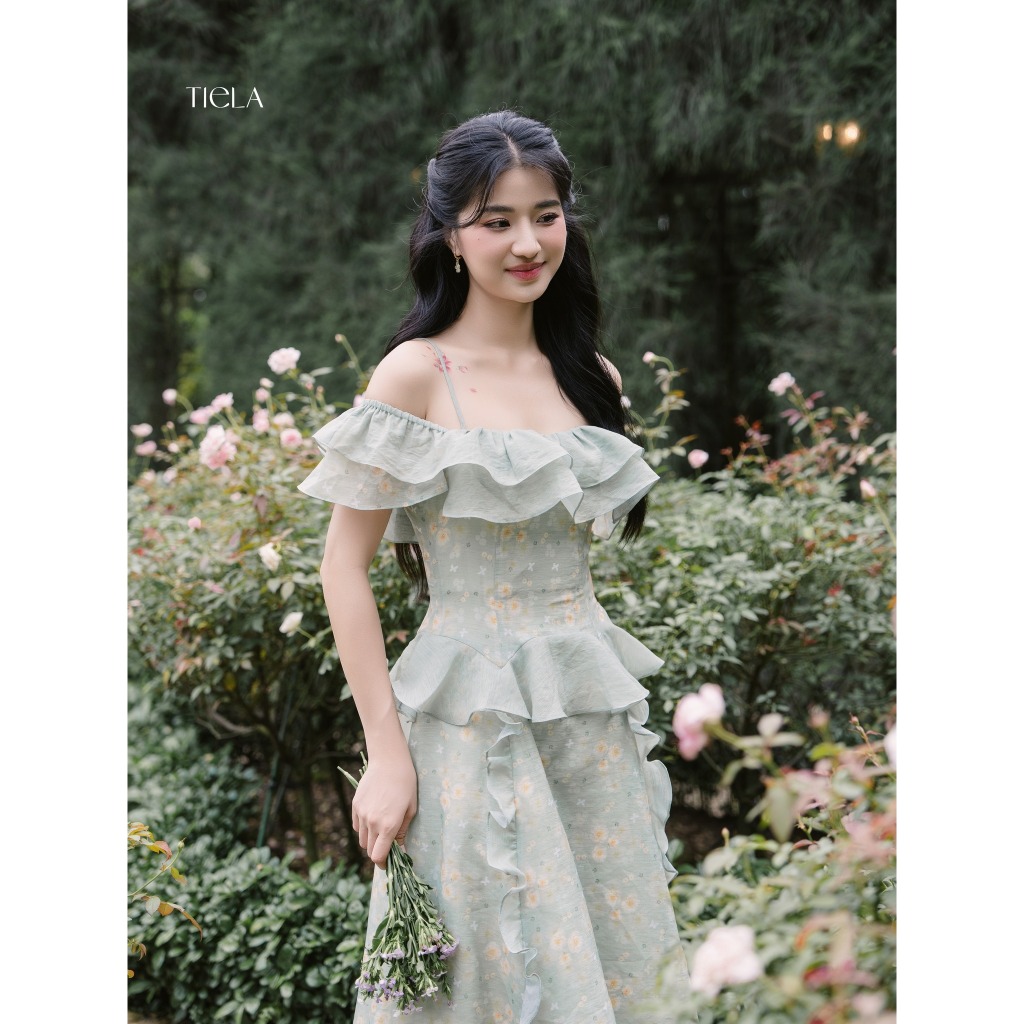 Tiela Low-shoulder flower Dress - Yedda Dress