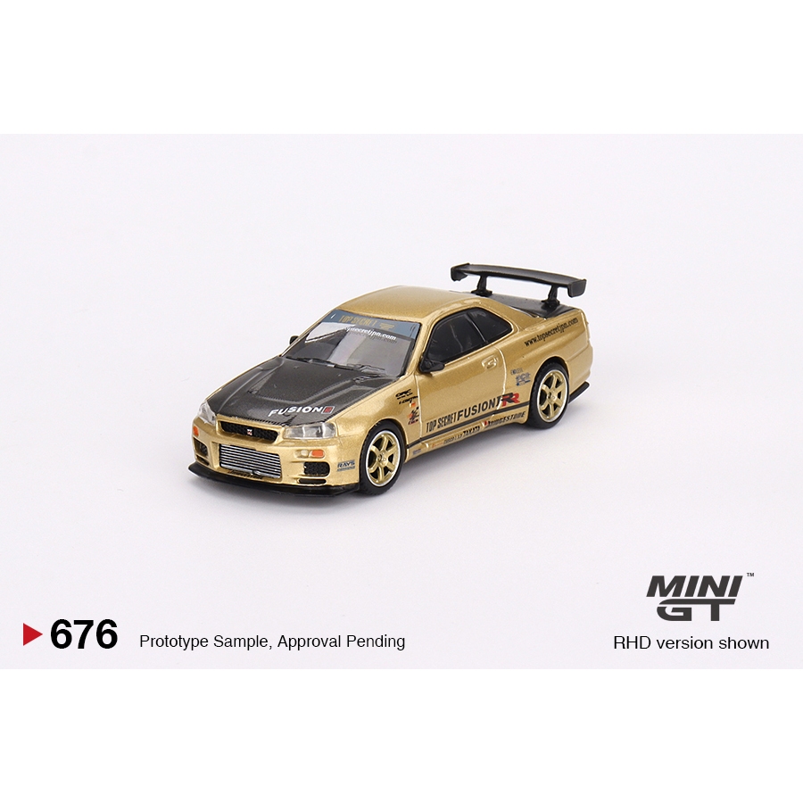 รุ่น 1:64 MINI GT - Nissan Skyline GT-R (R34) Top Secret Gold - Japan Exclusive