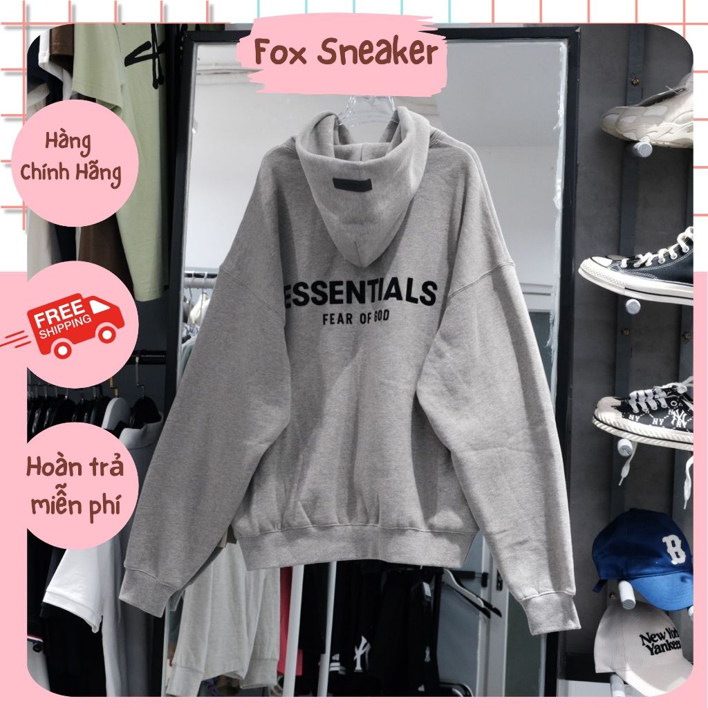 Essential Fear Of God Dark Oatmeal Hoodie ของแท้ I FOX SNEAKER
