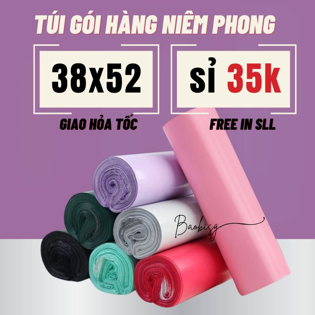 1กก. SEALED PACKAGING BAG 38x52 PACKAGING BAG พร้อมชั้นกาวสะดวก - Baobisaigon88