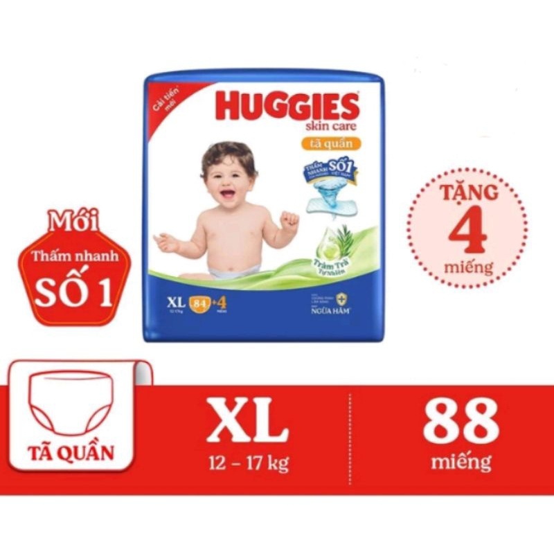 Huggies Skincare Mega Jumbo กางเกงผ้าอ้อม M106/L96+8/XL84+4/XXL76+4