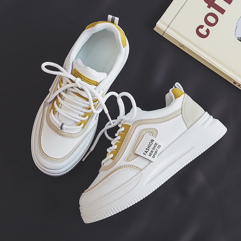 รองเท้าผ้าใบผู้หญิง กันลื่น แฟชั่นเกาหลีสีเหลือง - Buyplus.Pht.Store