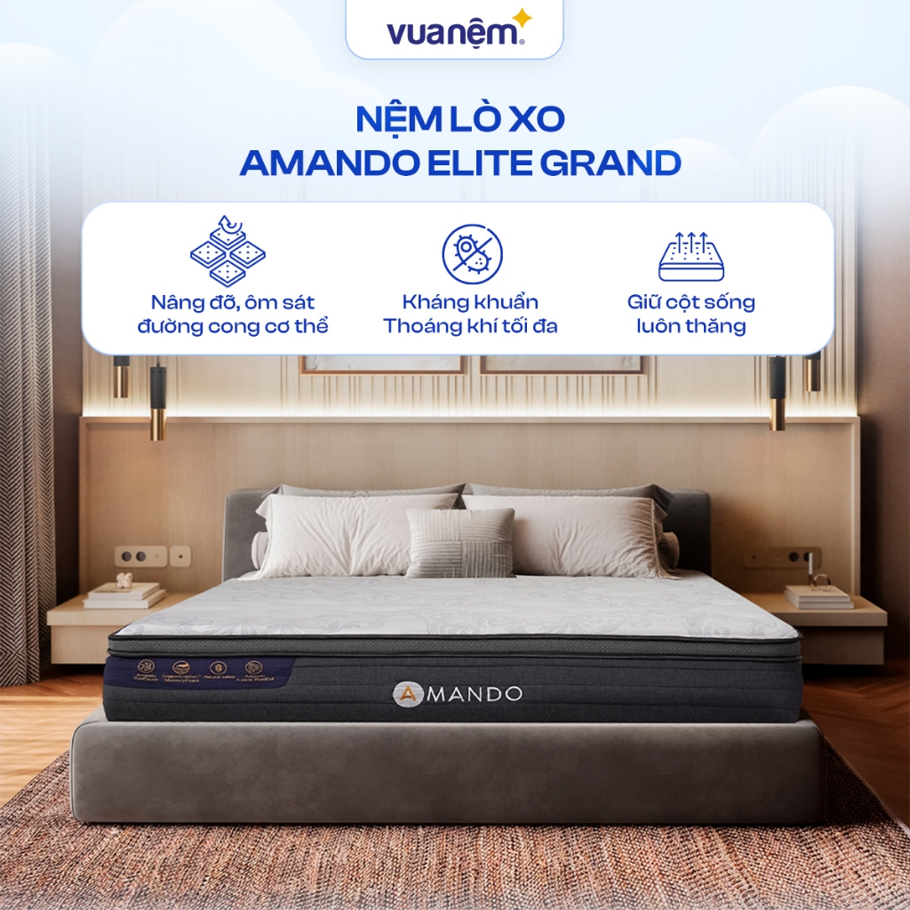 XO Amando Elite Grand A ที่นอนสปริงปรับสภาพอุณหภูมิร่างกาย - ที่นอนสปริงคุณภาพสูง