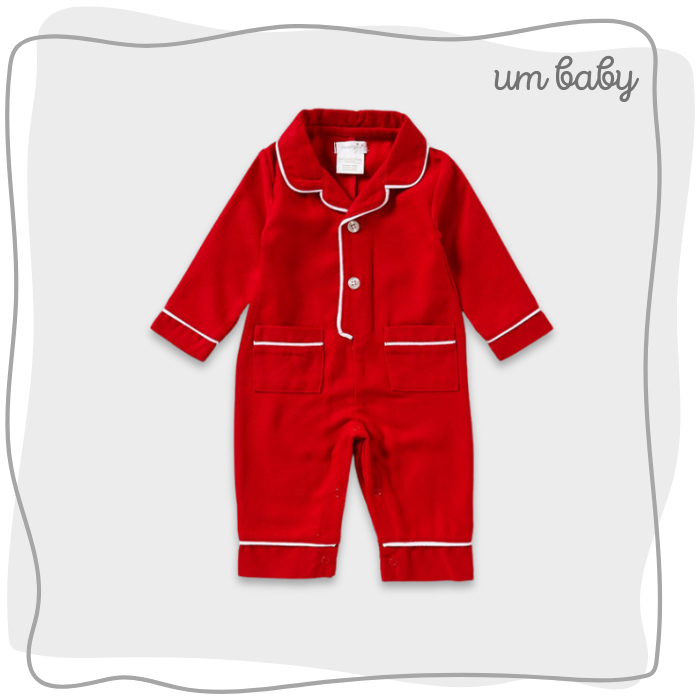 ชุดนอนสําหรับเด็กชายและเด็กหญิงแรกเกิด 0-3ม. ผ้าสักหลาดสีแดง การนอนหลับของร่างกายไม่มีถุงเท้า surplu