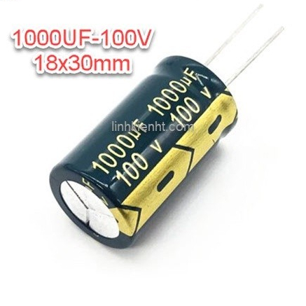 คาปาซิเตอร์ 100V 1000UF 1000UF 100V ขนาด 18x30mm