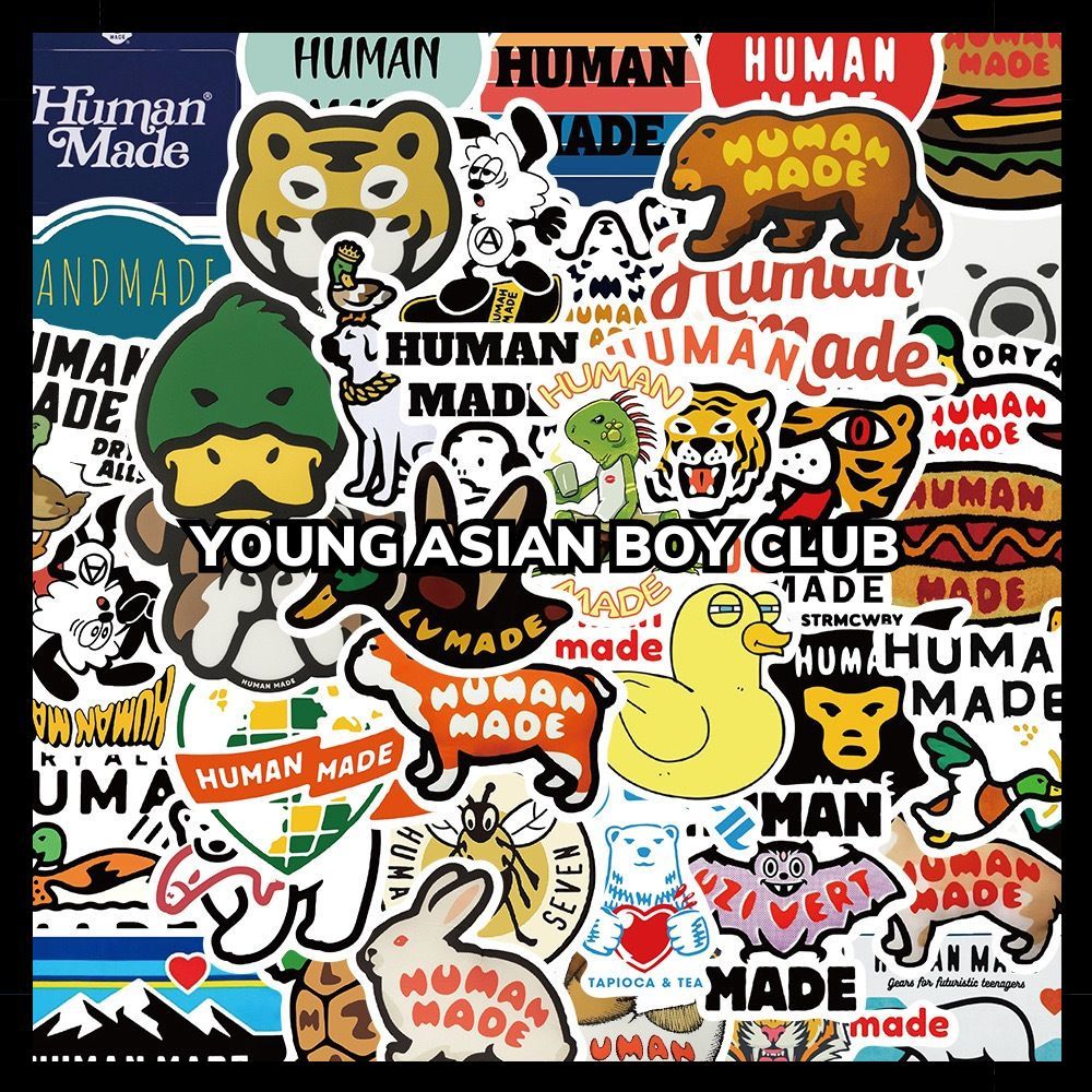 ชุดสติ๊กเกอร์ 25 ชิ้น สติ๊กเกอร์ตกแต่งแบรนด์ Human Made ตกแต่งแล็ปท็อป เคส กระเป๋าเดินทางกันน้ํา - Y