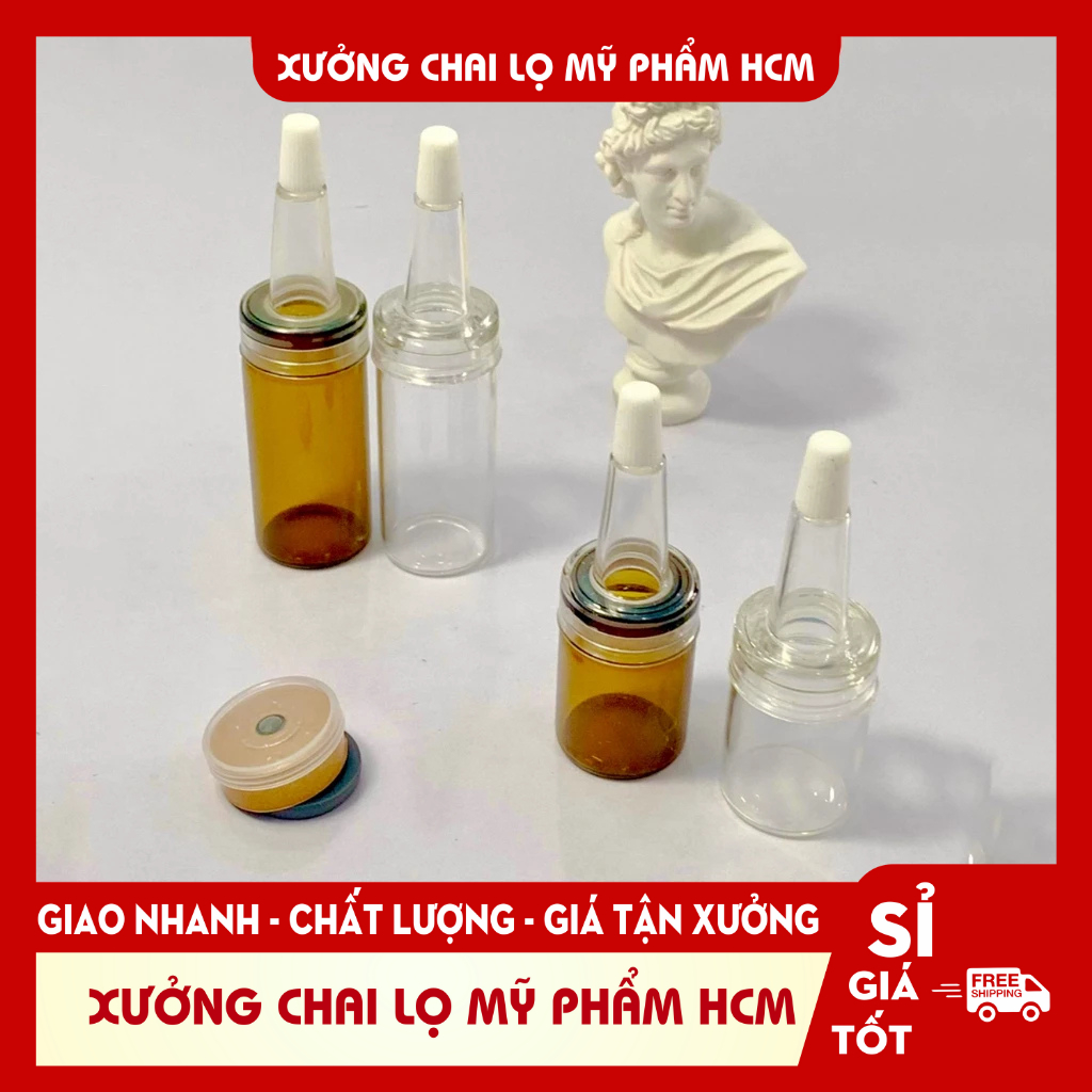 ขวดเซรั่ม 5ml/10ml Pointed Stopper - ชุดขวดน้ํามันหอมระเหย 3 จุก (ฝาอลูมิเนียม + ฝายาง + ฝาแหลม) - เครื่องมือสปา