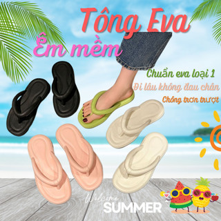 Dép tông nữ xỏ ngón đi biển eva chống trơn trượt êm mềm đàn hồi