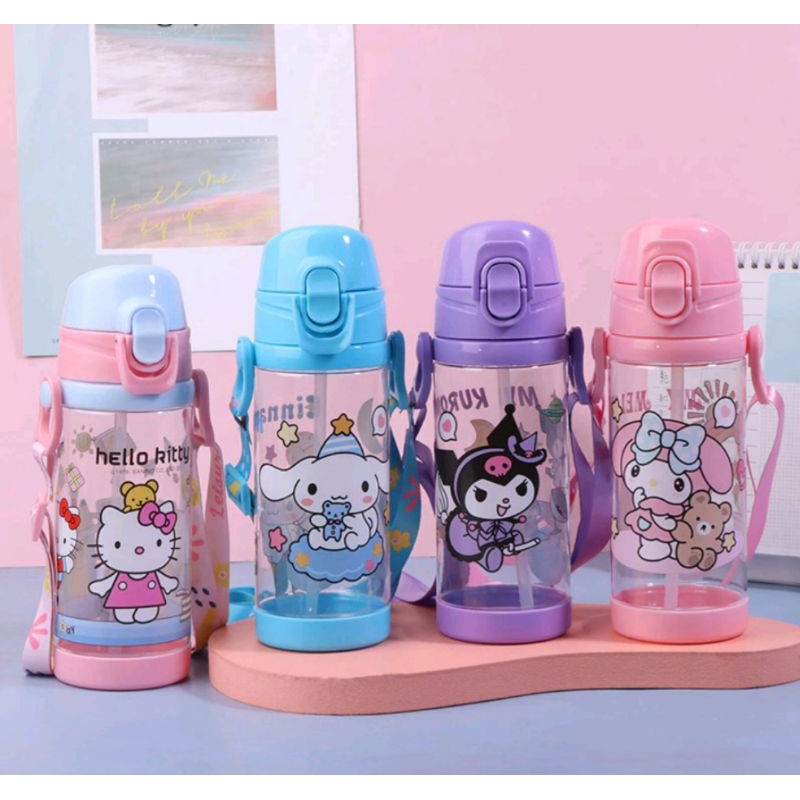 น่ารัก คุโรมิ เมโลดี้ ซินนามอนโรล ขวดน้ํารูปคิตตี้ 500มล พร้อมหลอดดูด สําหรับเด็กทารก