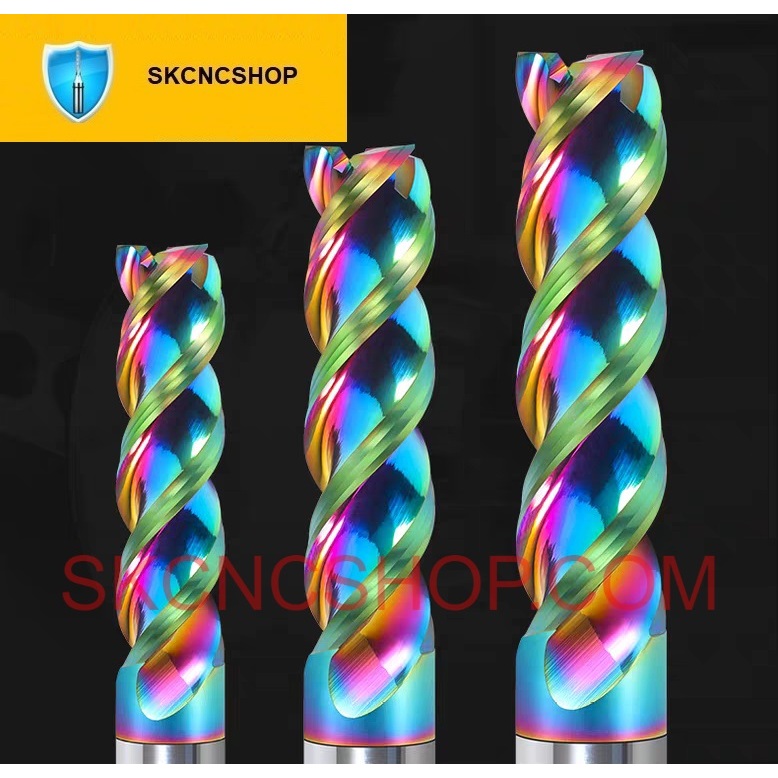 ดอกกัดโลหะเคลือบ DLC 8MM 10MM 12MM - ENDMILL - SK CNC SHOP