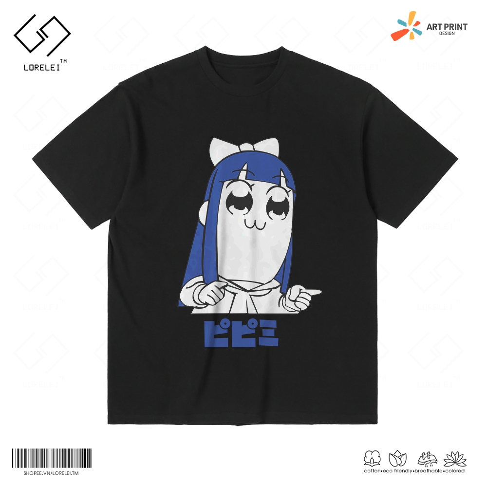 เสื้อยืดแขนสั้นผู้ใหญ่ Pop Team Epic Pipimi Cotton 100%