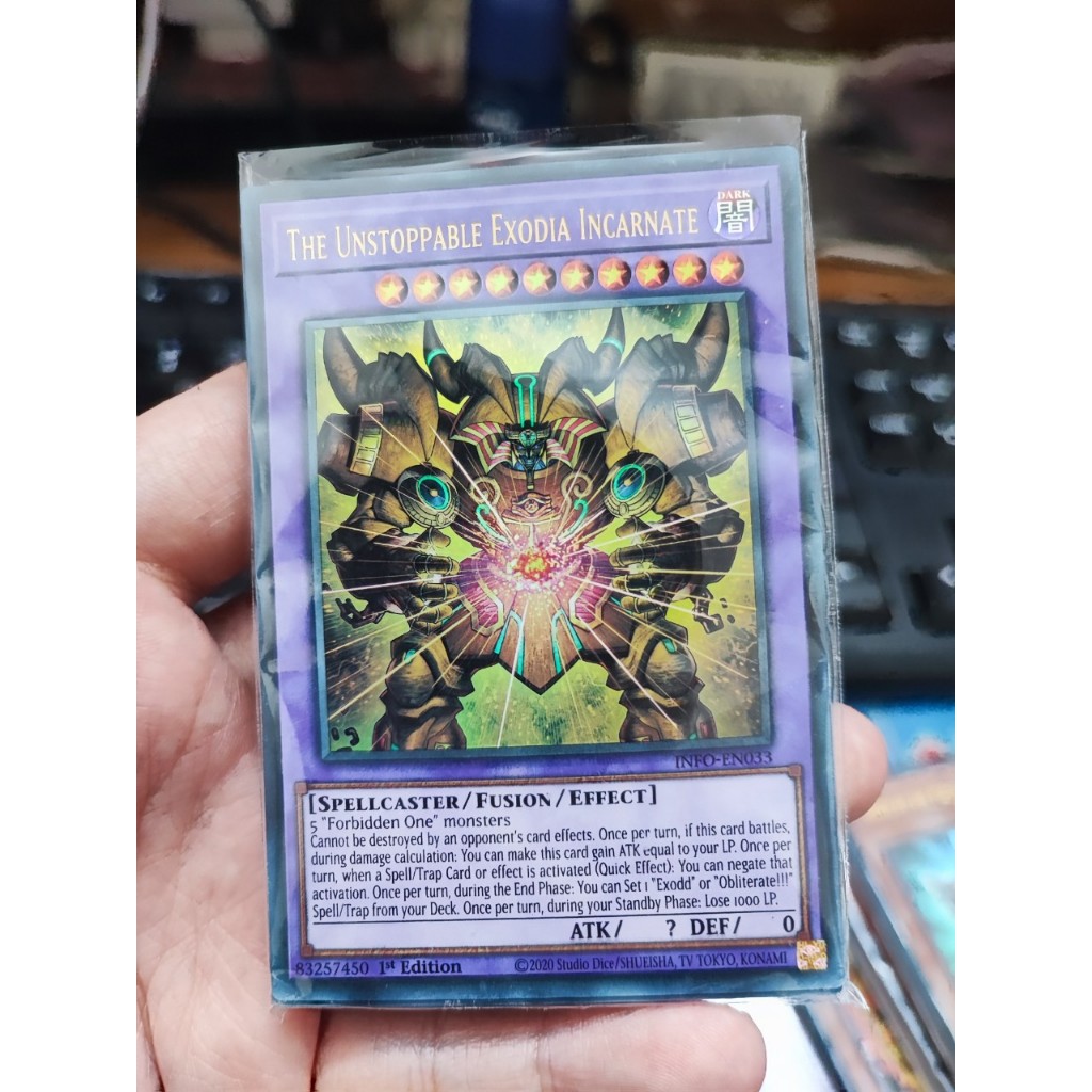 [Yugioh Funny Shop] การ์ด 1 ใบ The Unstoppable Exodia Incarate - INFO-EN033 - ฉบับอันดับ 1 ที่หายากม