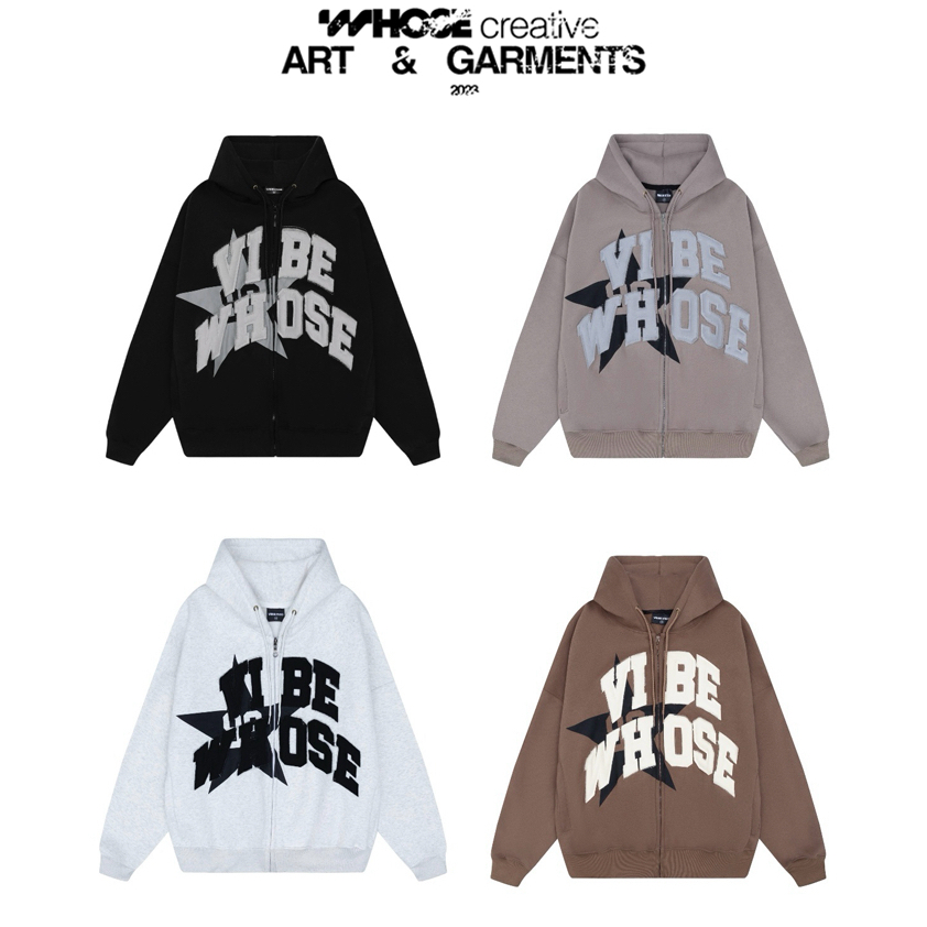 เสื้อฮู้ด STAR - ZIP WSTAR - เสื้อแจ็คเก็ตผ้าปักลาย